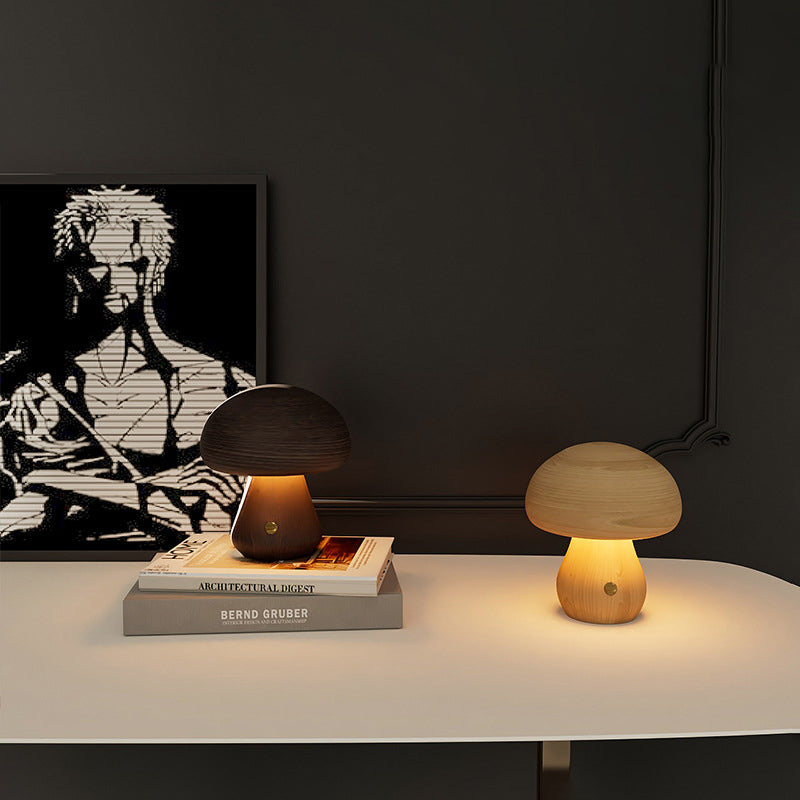 Wood Mushroom LED Night Light