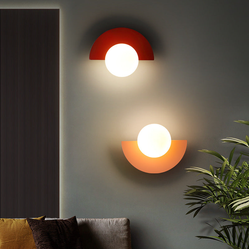 Colorful Glass Semicircle Wall Sconce