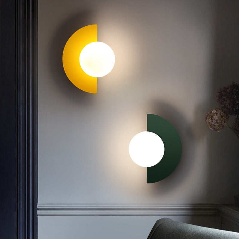 Colorful Glass Semicircle Wall Sconce
