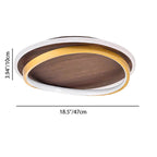 Walnut Grain LED Flush Mount Ceiling Light