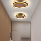 Walnut Grain LED Flush Mount Ceiling Light