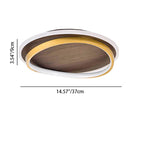 Walnut Grain LED Flush Mount Ceiling Light