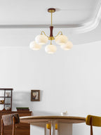 Brass Wooden Persimmon Chandelier