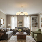 Brass Wooden Persimmon Chandelier