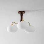 Brass Wooden Persimmon Chandelier