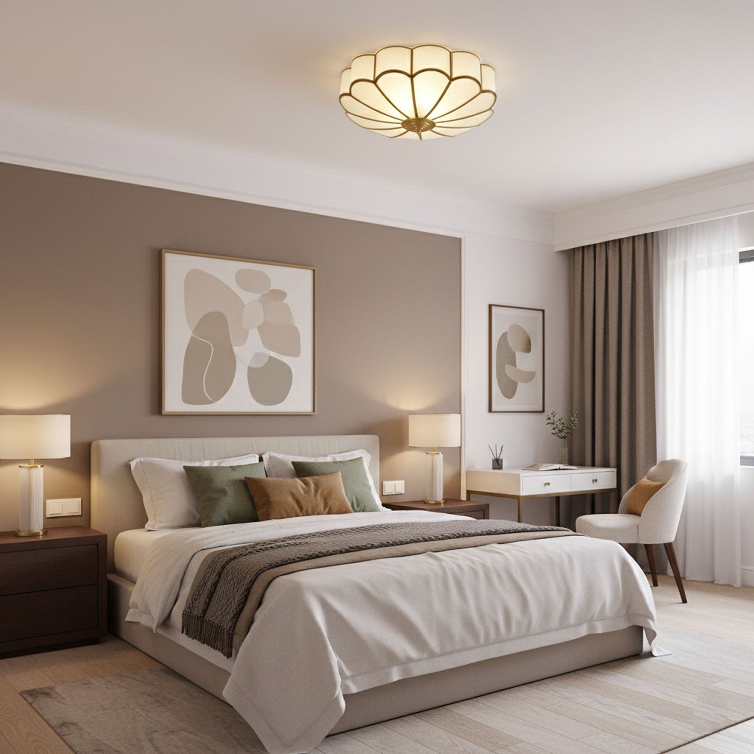 Flower Shape Glass Ceiling Light