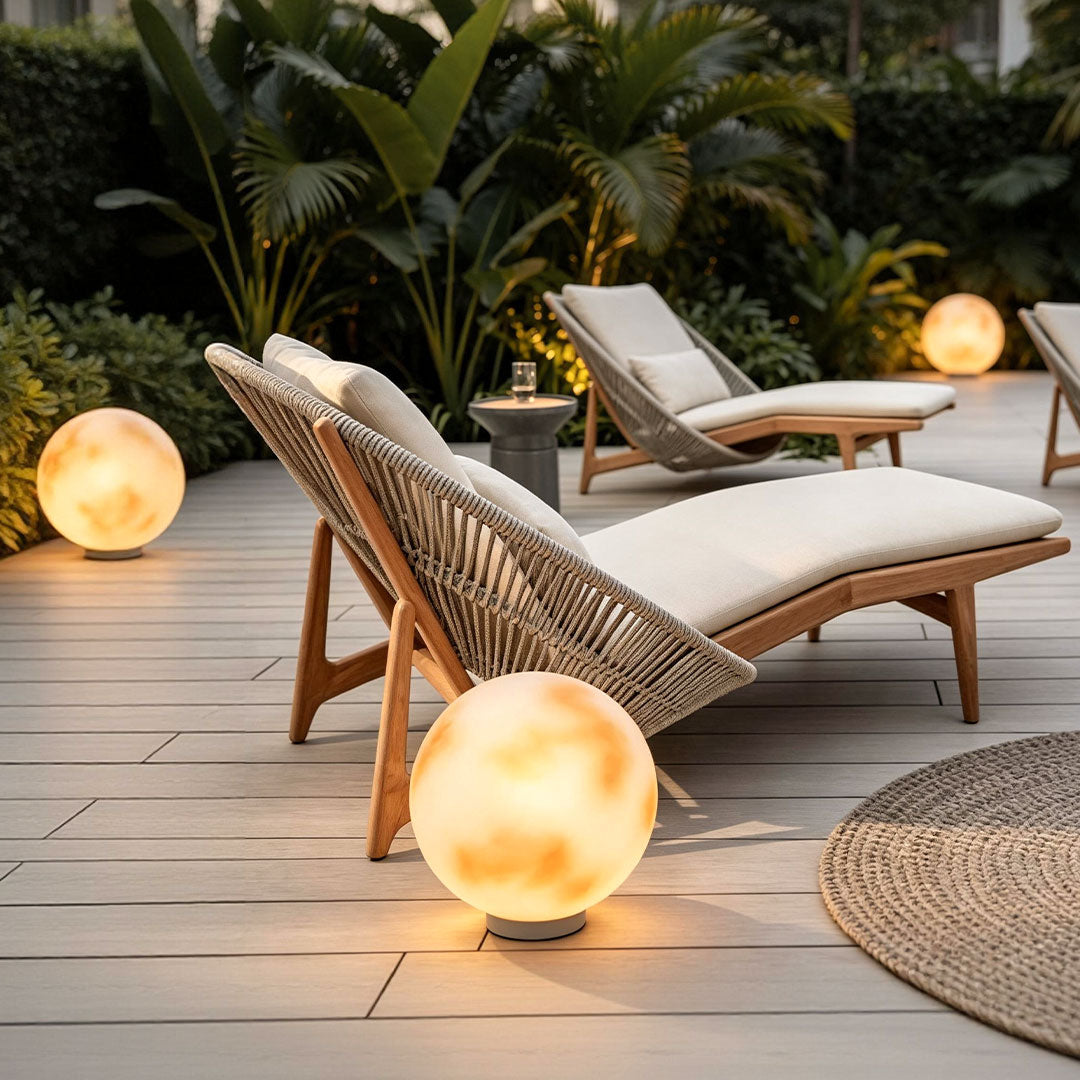 Moon Stone Pillar Light — Solar & Wired Outdoor Post Lamp