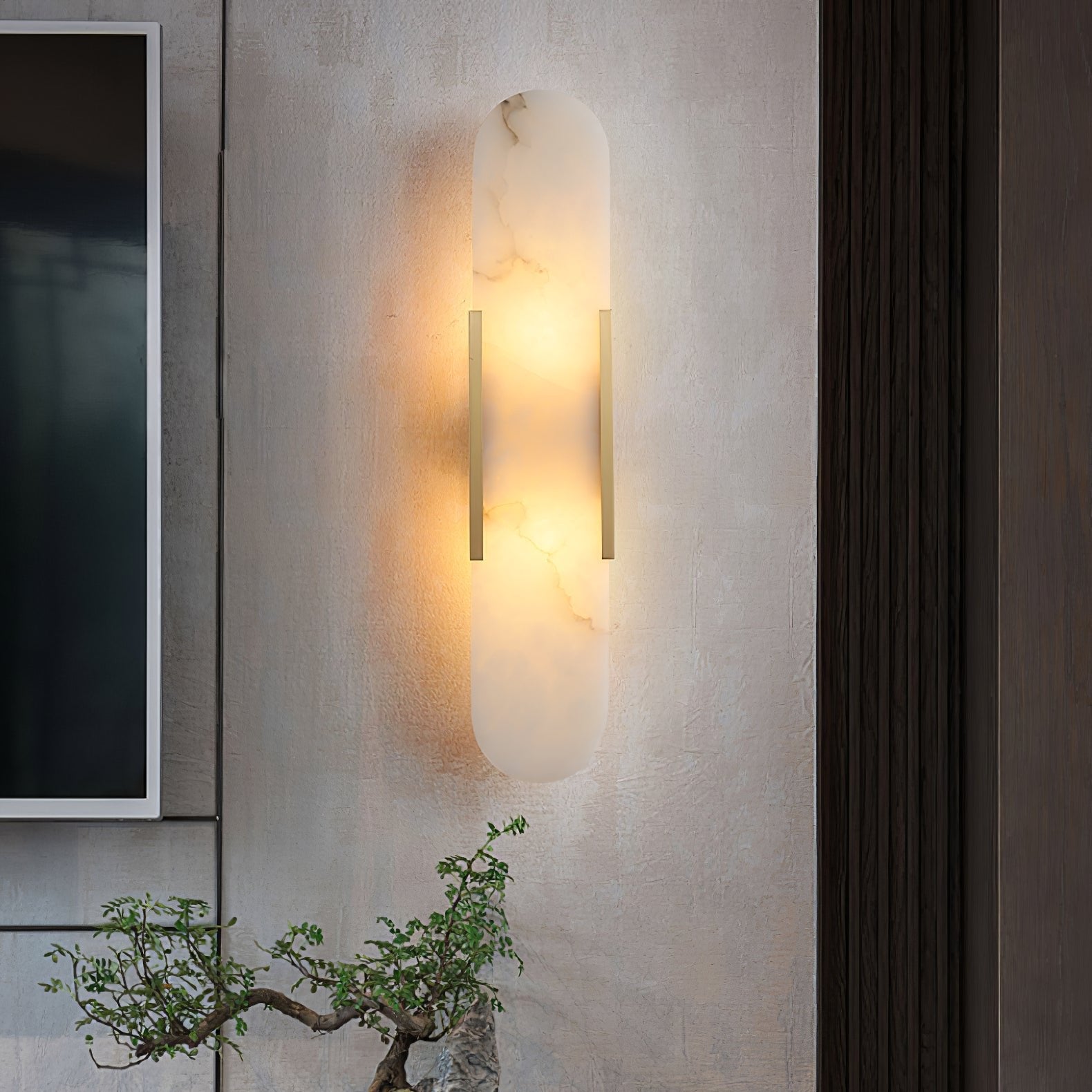 Oblong Alabaster Wall Sconce