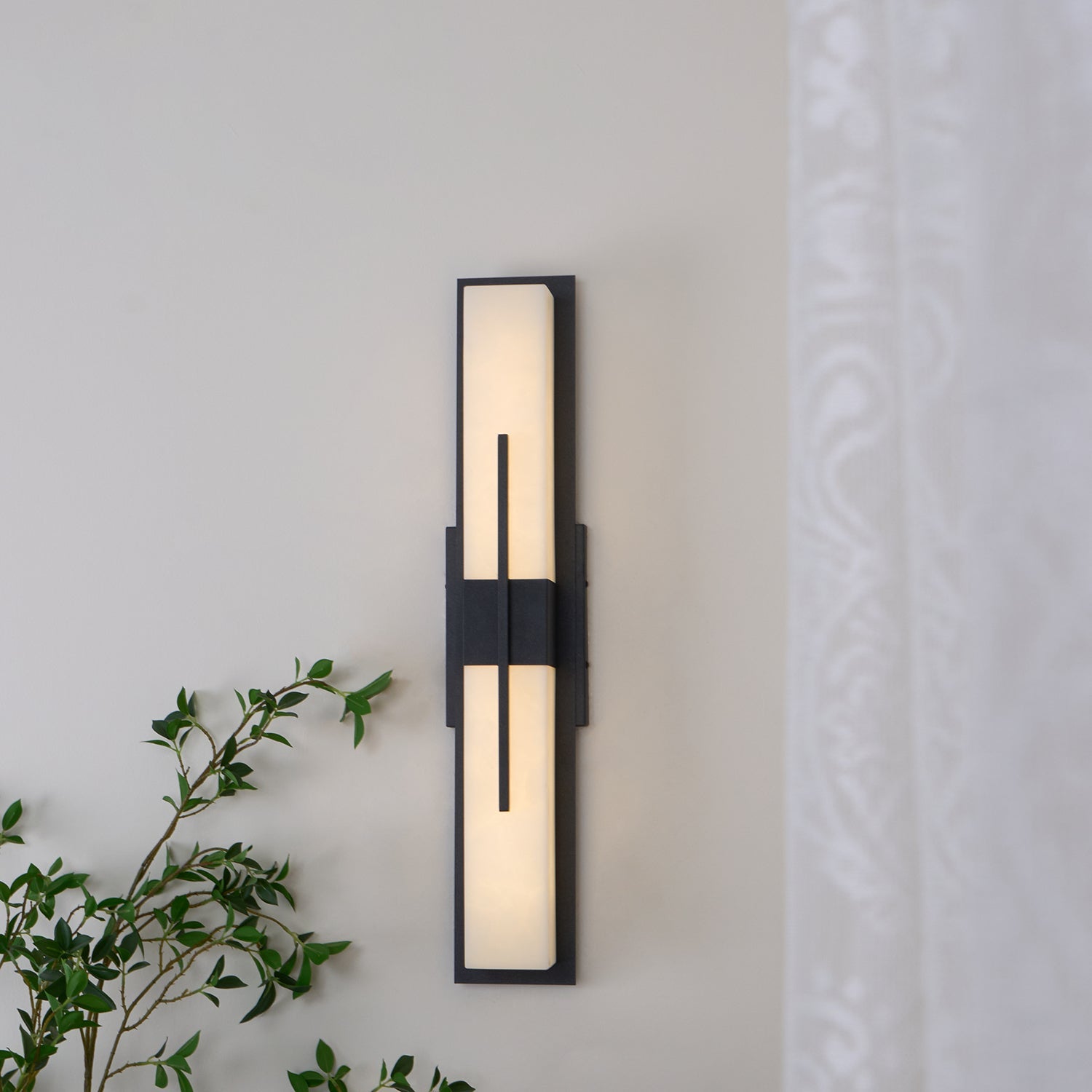Possini Alabaster Outdoor Wall Light