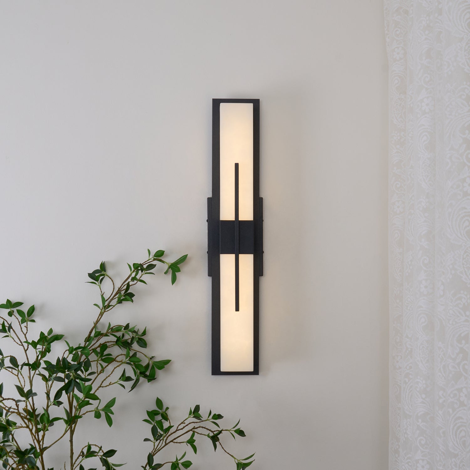 Possini Alabaster Outdoor Wall Light