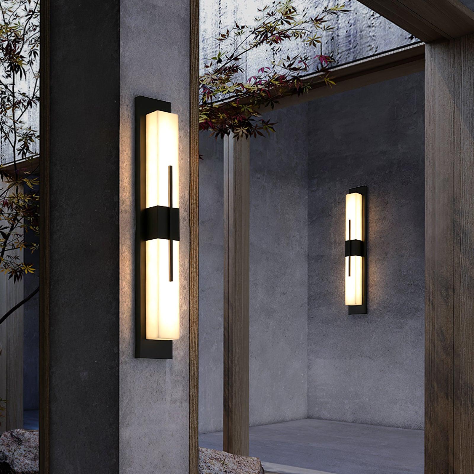 Possini Alabaster Outdoor Wall Light