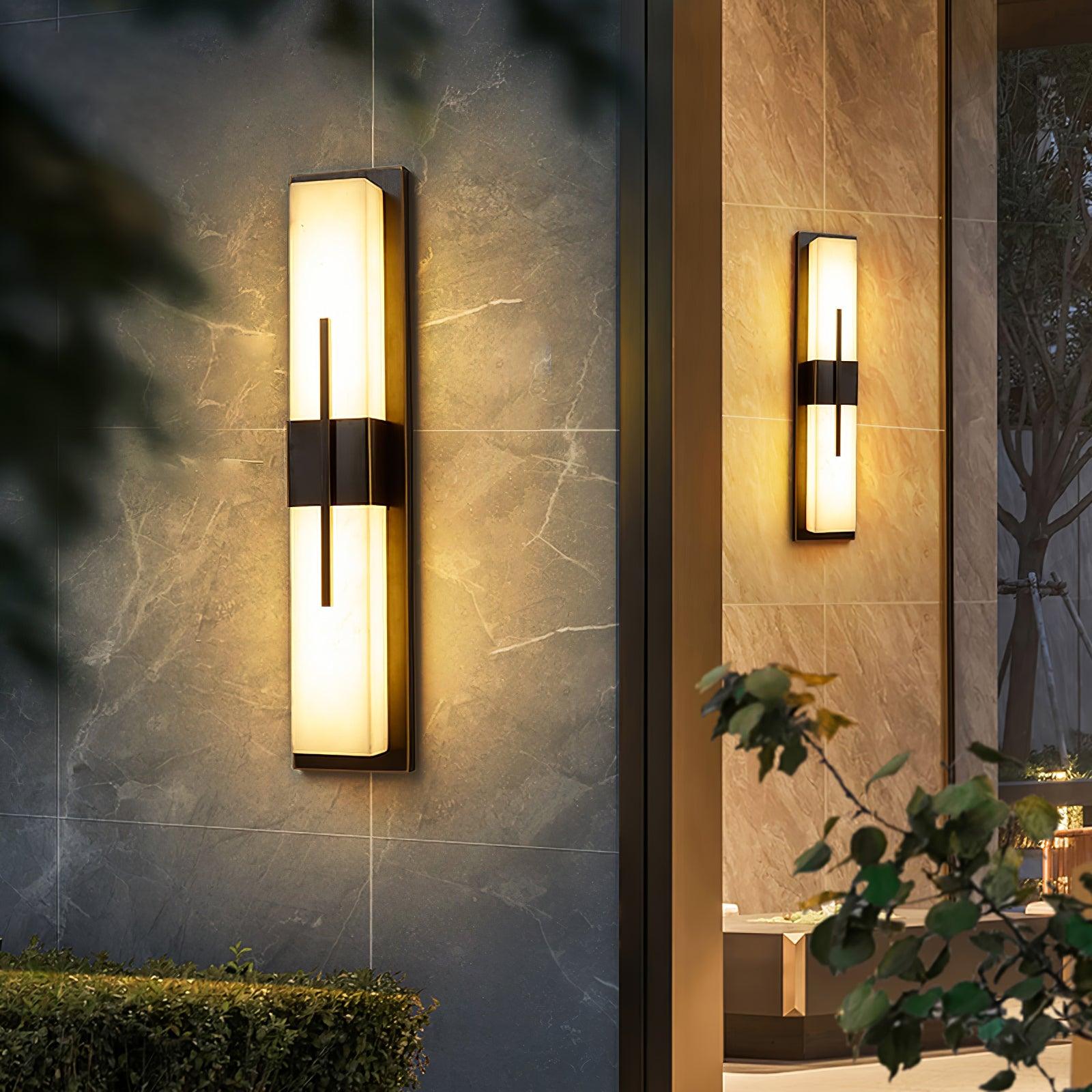 Possini Alabaster Outdoor Wall Light