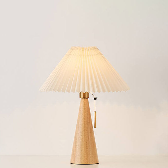 Wooden Pleated LED Table Lamp