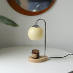 Wood Candle Sphere Table Lamp