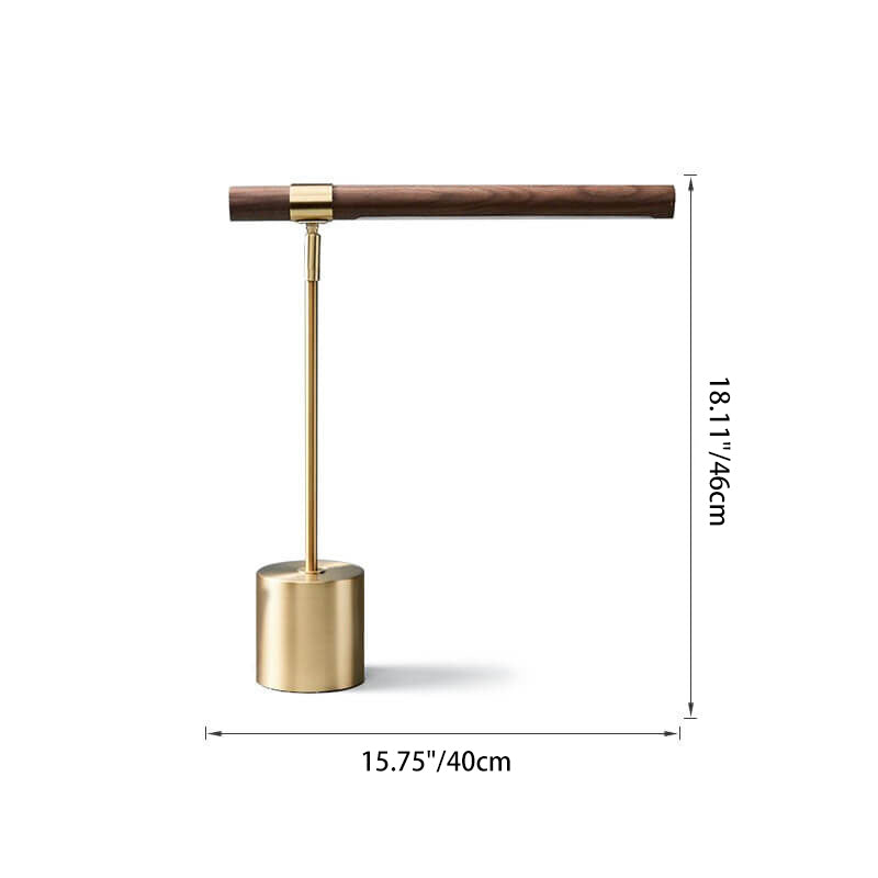 Wood Grain Cylinder LED Table Lamp