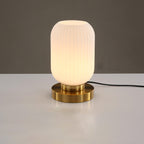 Nordic Striped Glass Oval Table Lamp