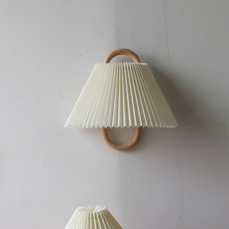 Solid Wood Pleated Semicircle Sconce