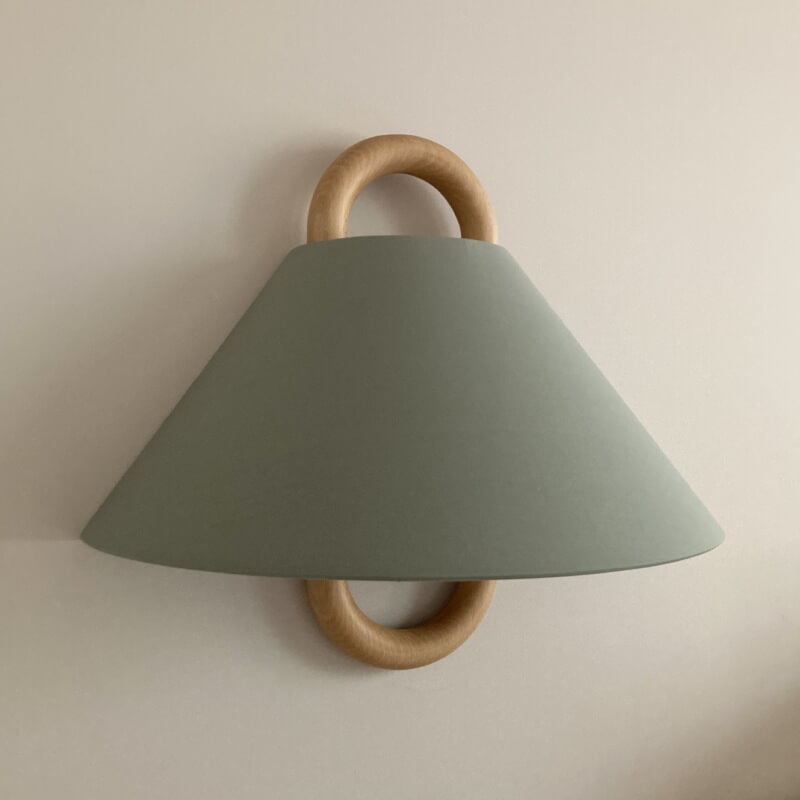 Solid Wood Pleated Semicircle Sconce