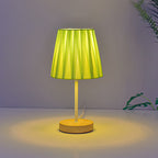 Wood Fabric Cone LED Table Lamp
