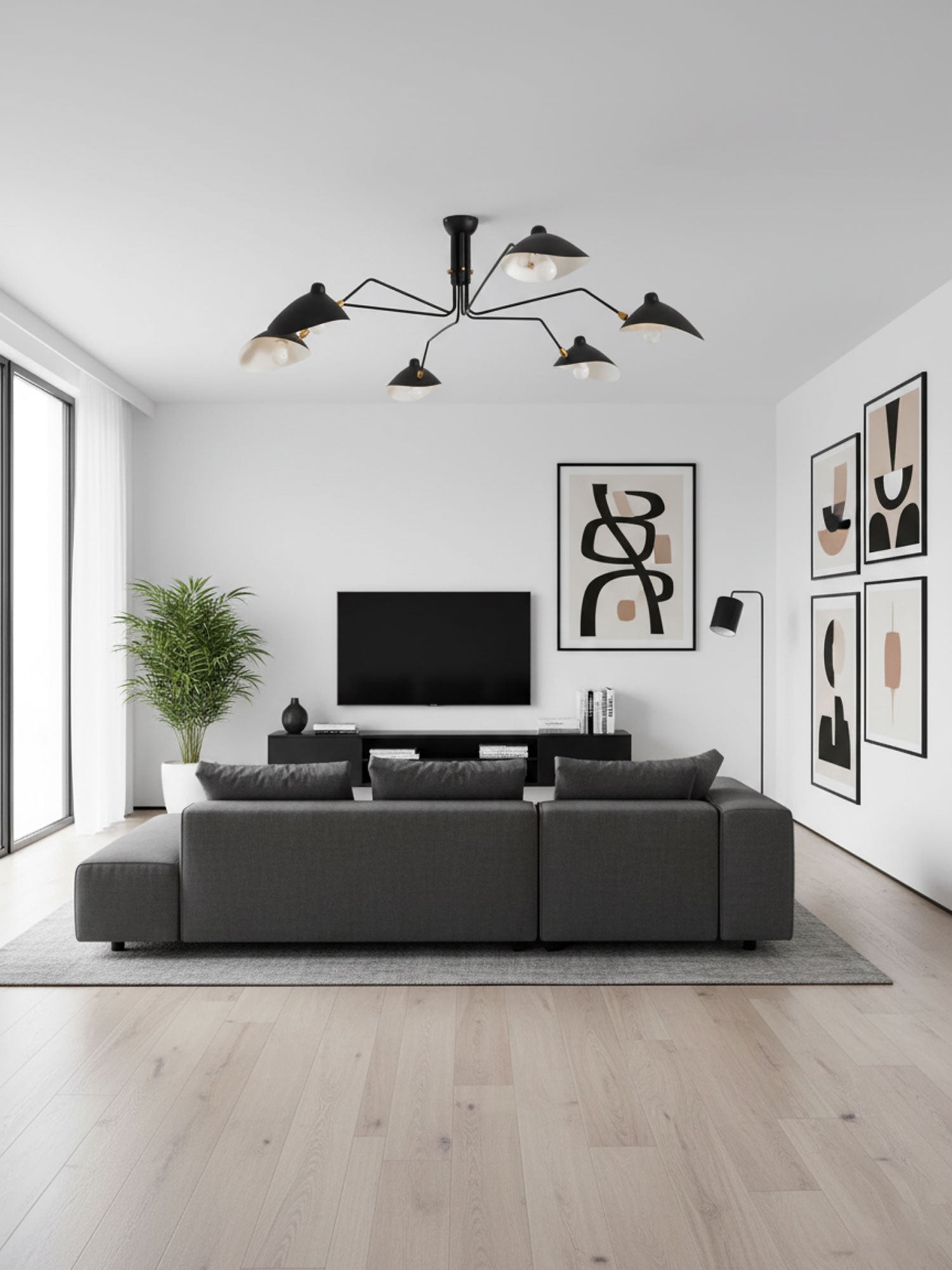 Multi-Arm Spider Ceiling Light