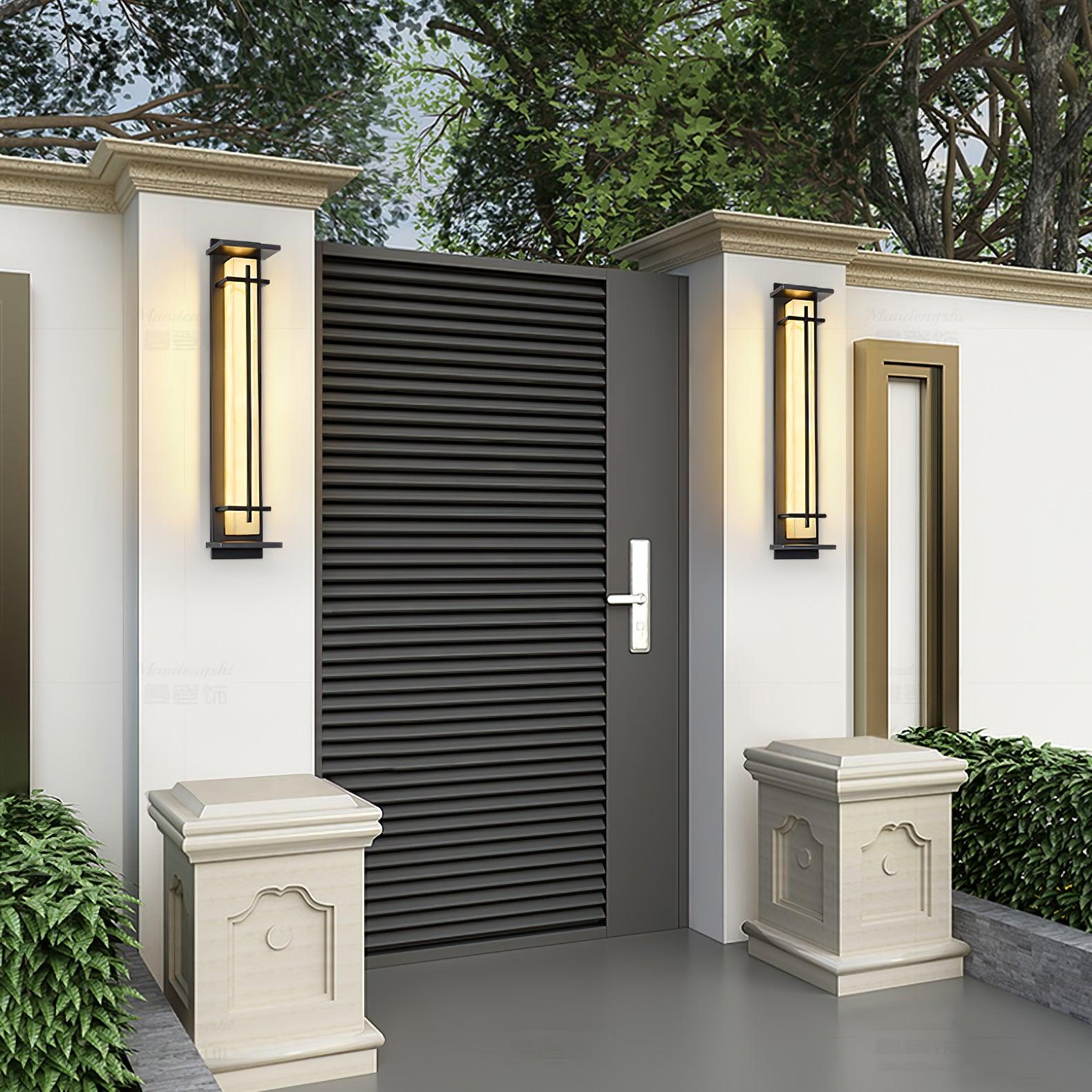 Square Alabaster Outdoor Wall Light