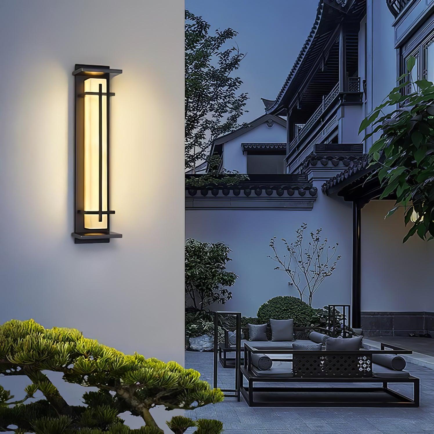 Square Alabaster Outdoor Wall Light
