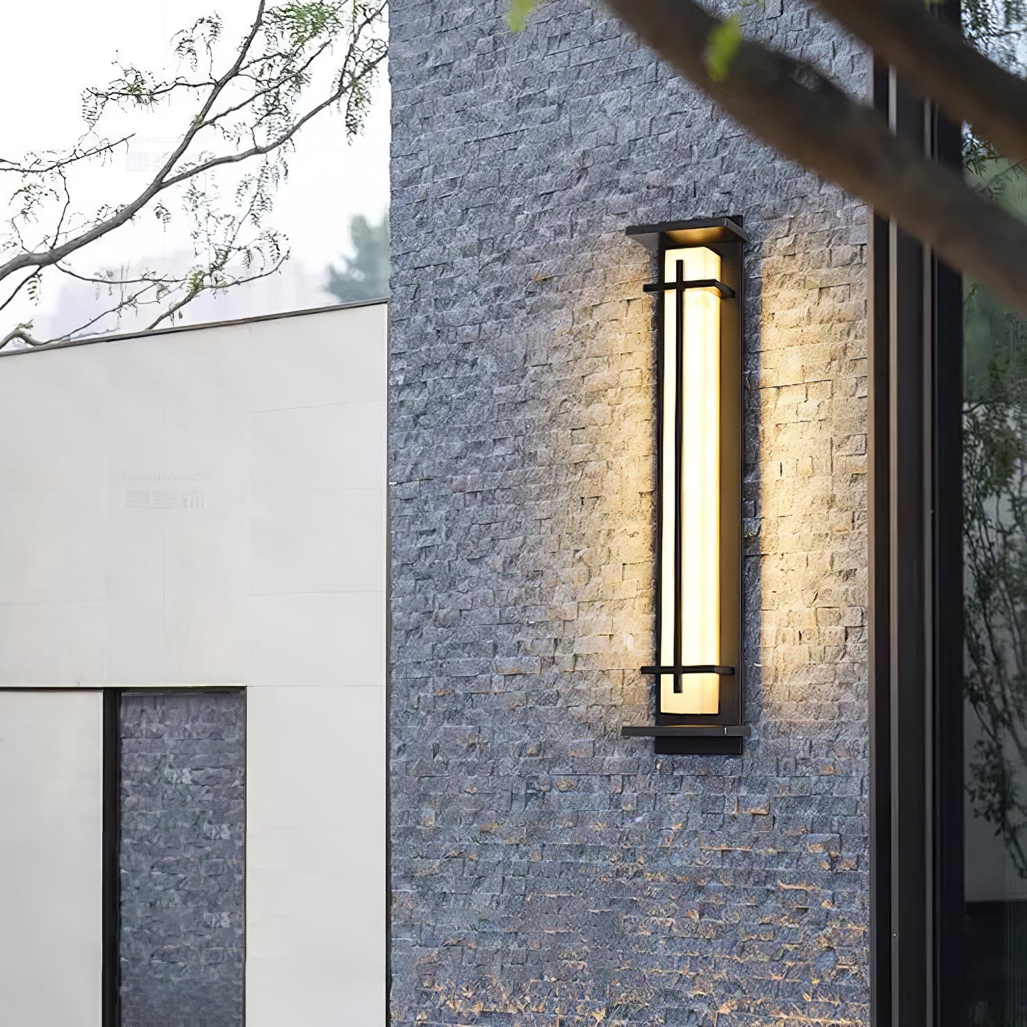 Square Alabaster Outdoor Wall Light