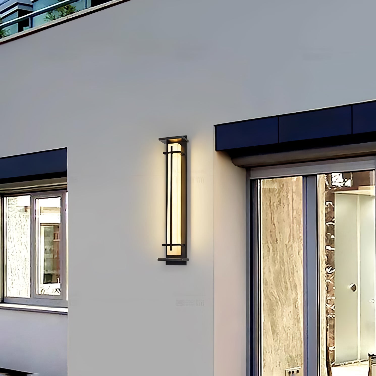 Square Alabaster Outdoor Wall Light