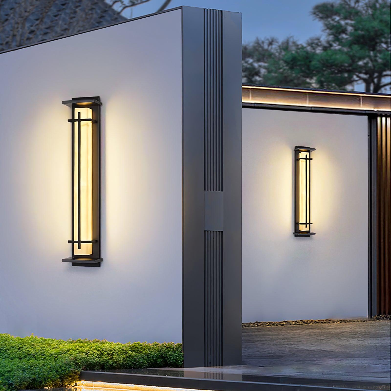 Square Alabaster Outdoor Wall Light