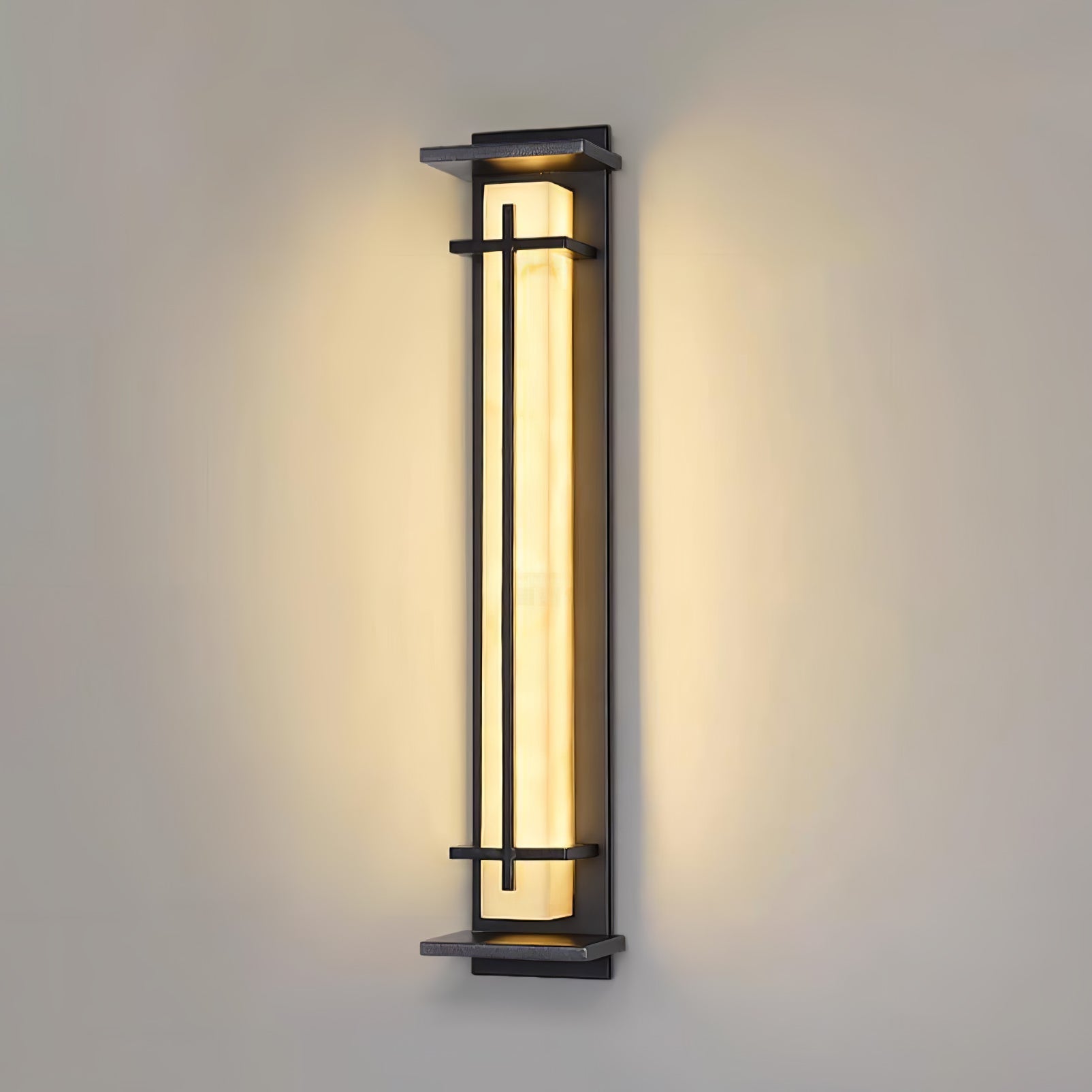 Square Alabaster Outdoor Wall Light