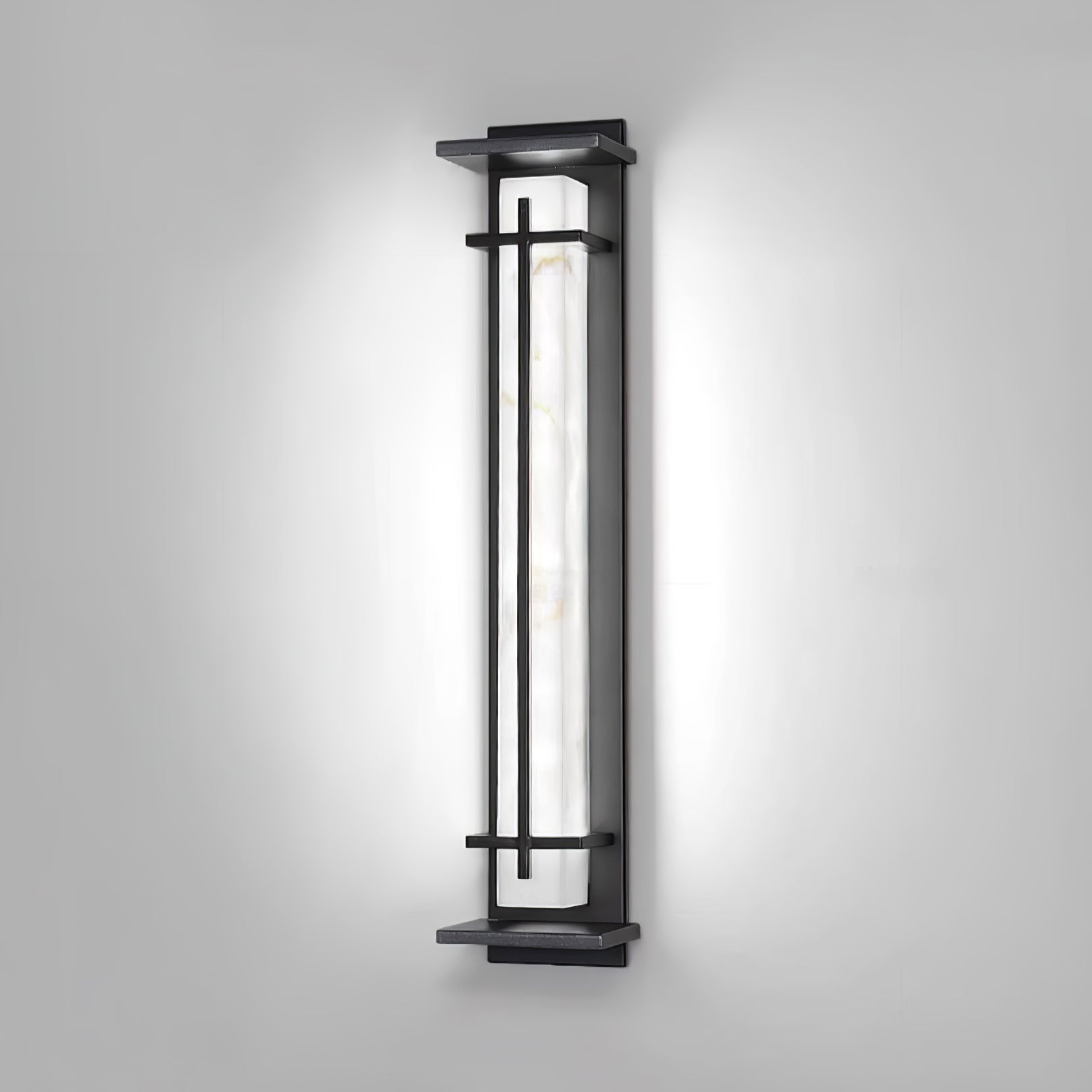 Square Alabaster Outdoor Wall Light
