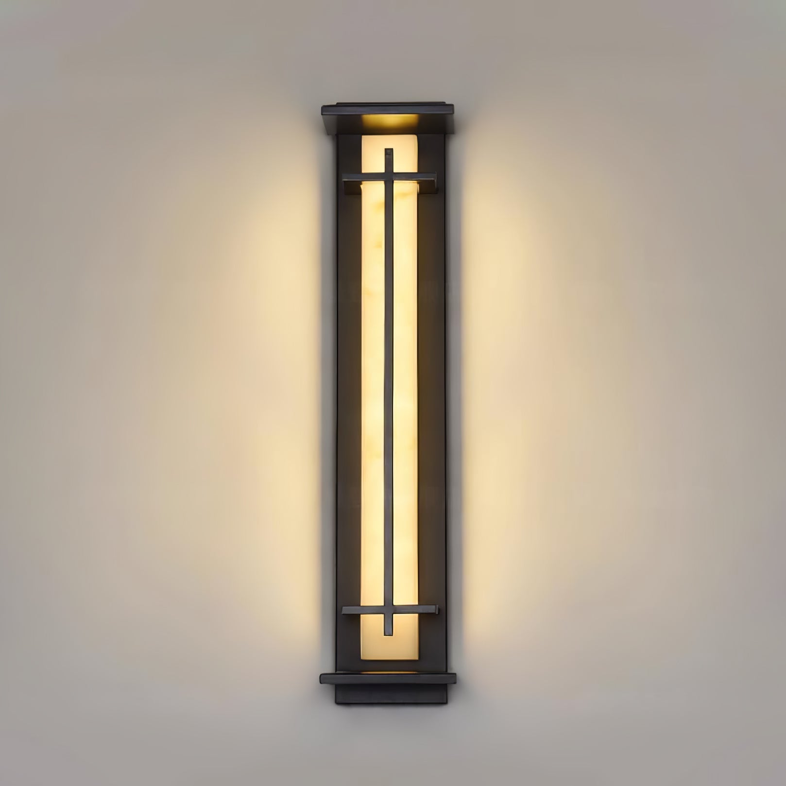 Square Alabaster Outdoor Wall Light