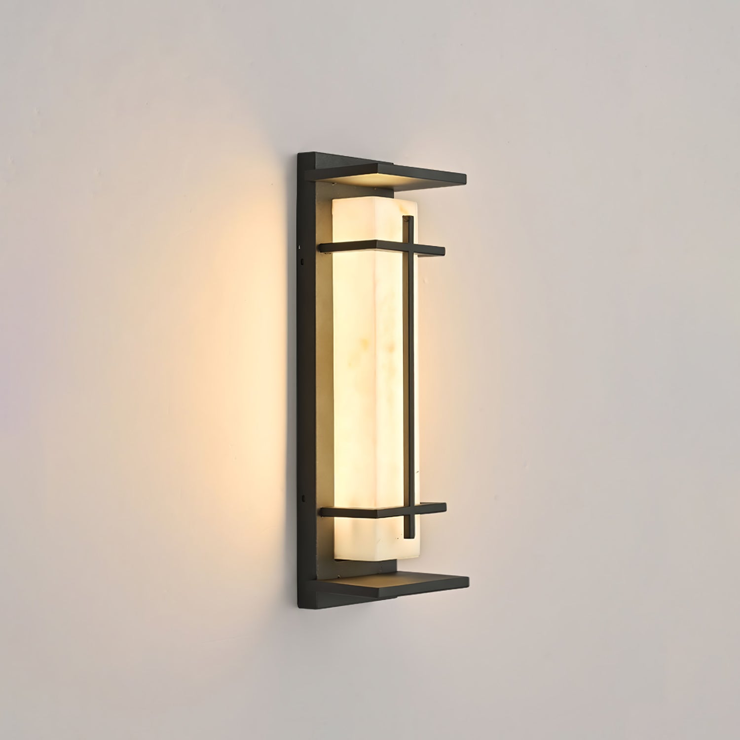 Square Alabaster Outdoor Wall Light