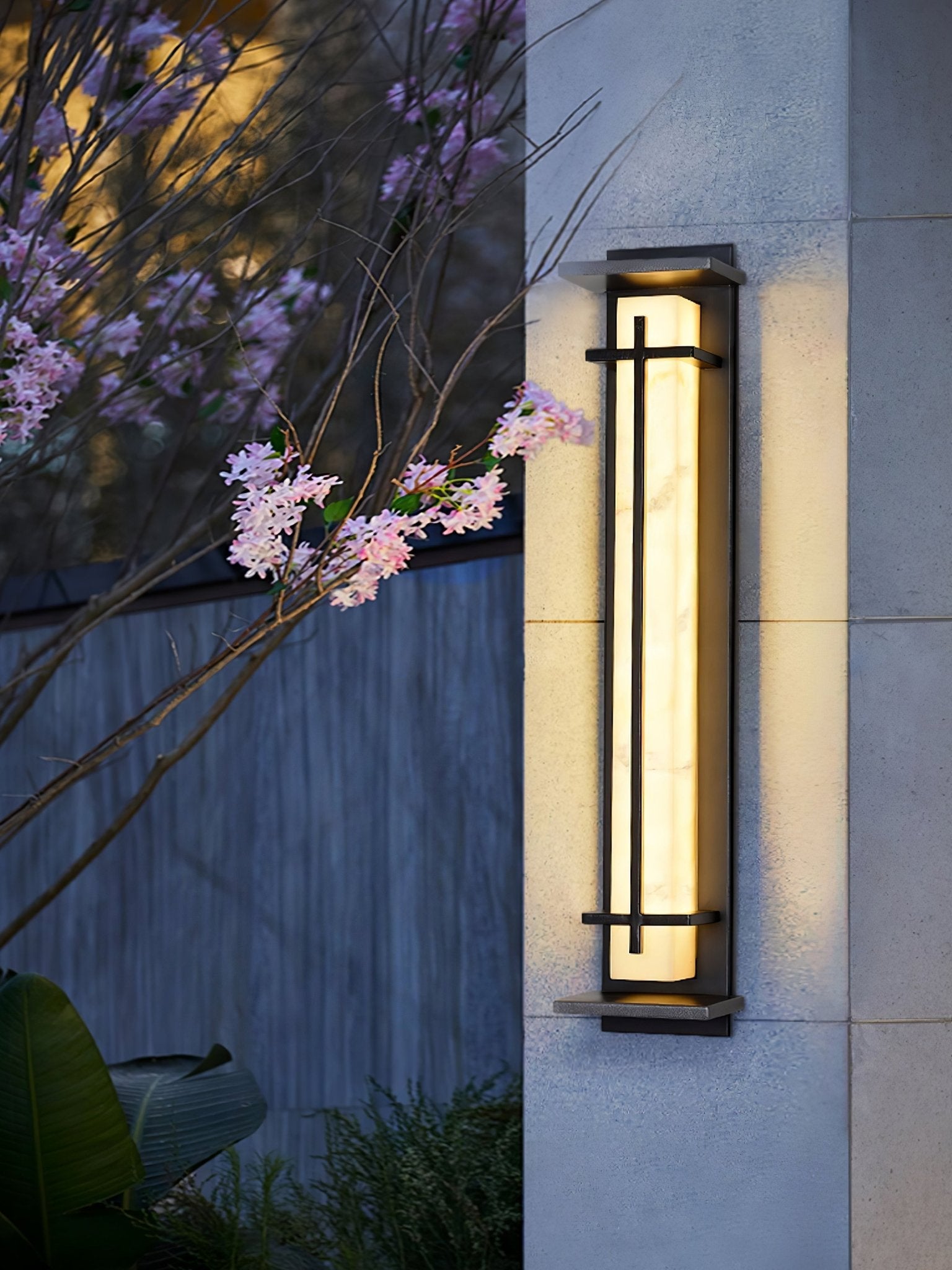Square Alabaster Outdoor Wall Light