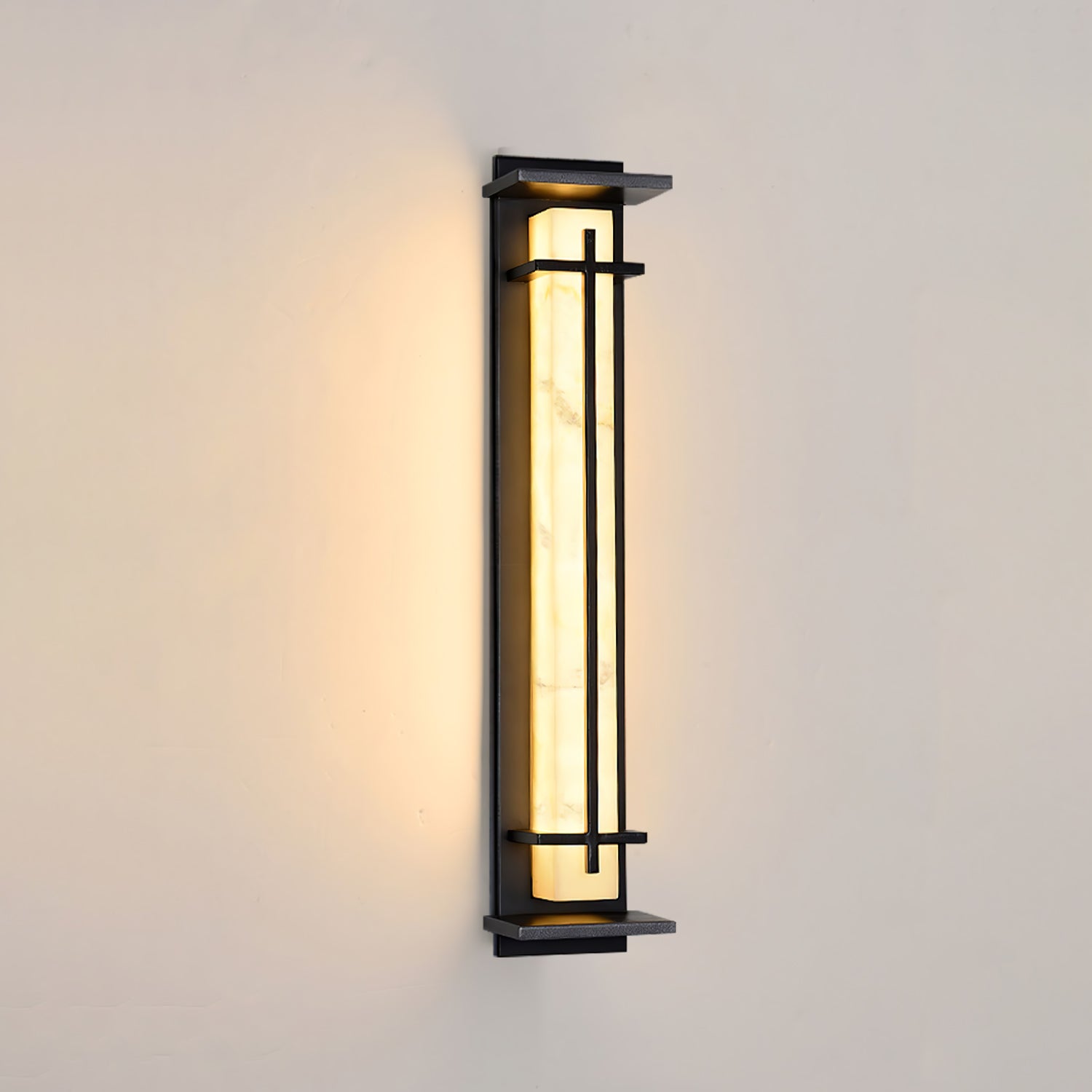 Square Alabaster Outdoor Wall Light