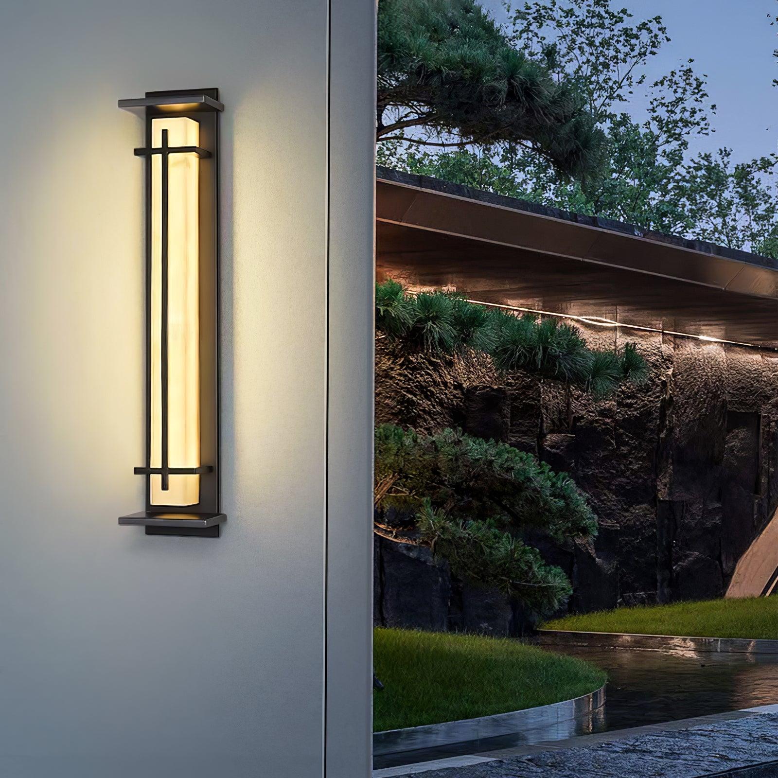 Square Alabaster Outdoor Wall Light