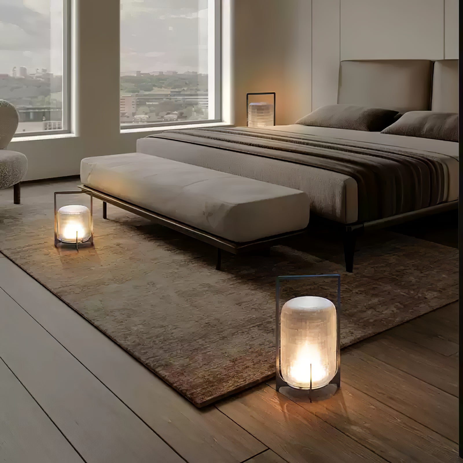 Steel Twilight Lantern Table Light