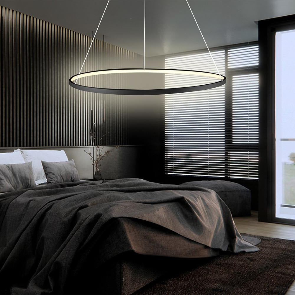 Black LED Ring Chandelier