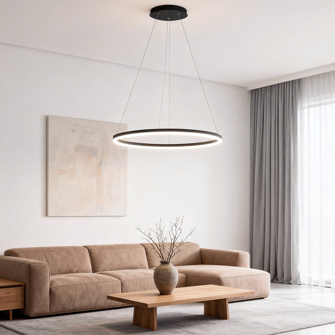 Black LED Ring Chandelier