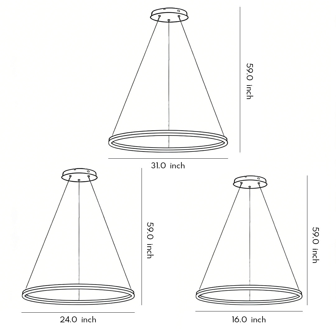 Black LED Ring Chandelier