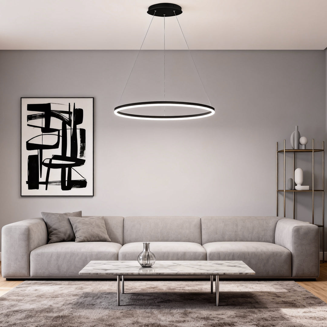 Black LED Ring Chandelier