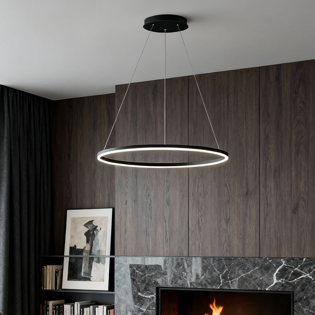 Black LED Ring Chandelier