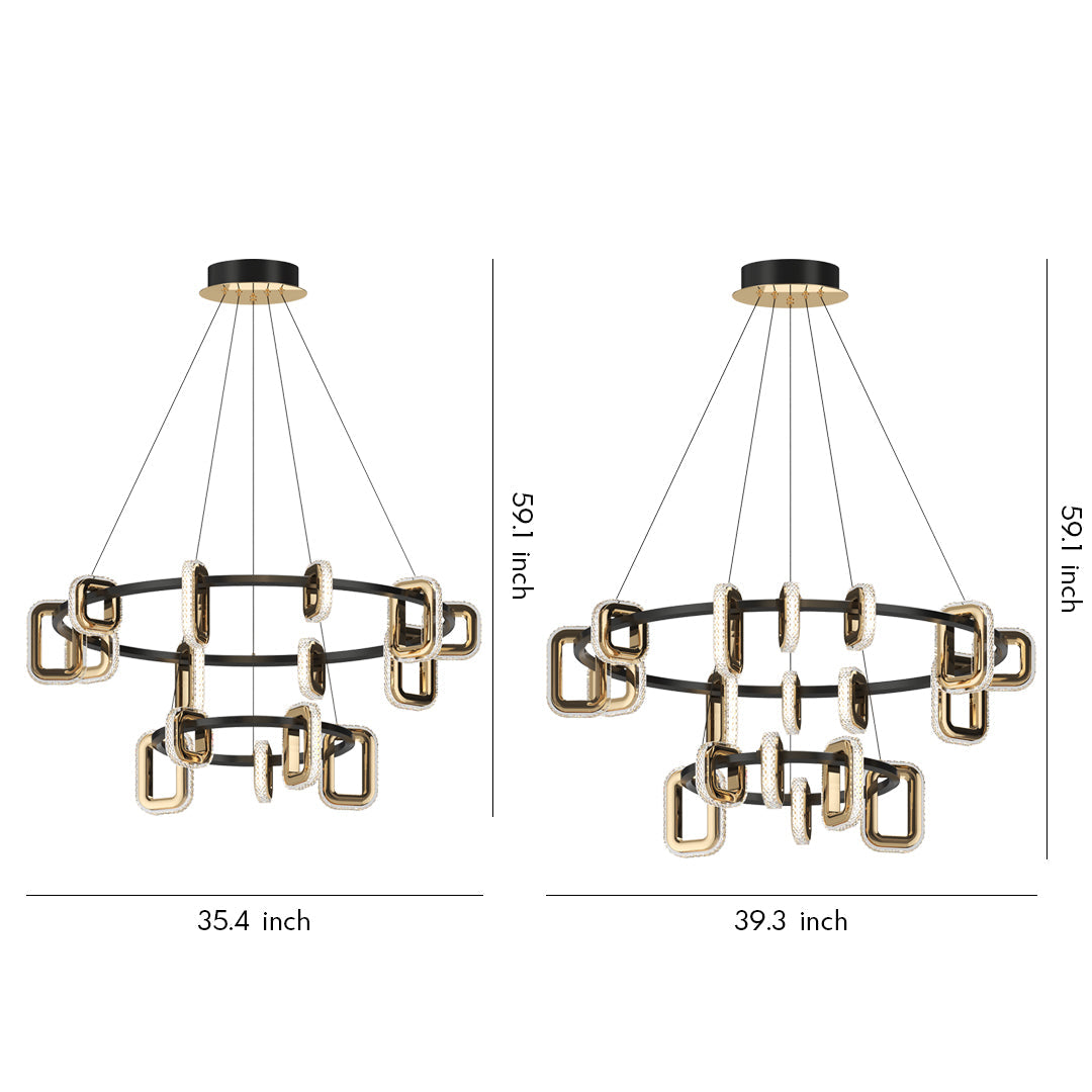 Modern Gold Acrylic Chandelier