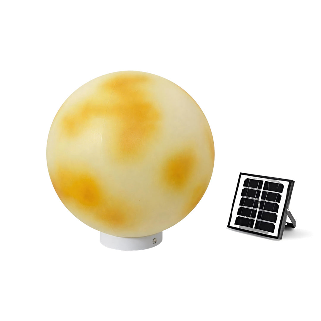 Moon Stone Pillar Light — Solar & Wired Outdoor Post Lamp