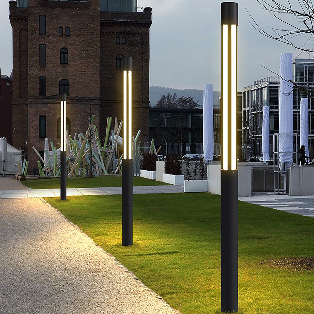 Cylindrical LED Bollard Light — Modern Outdoor Landscape Post Lamp