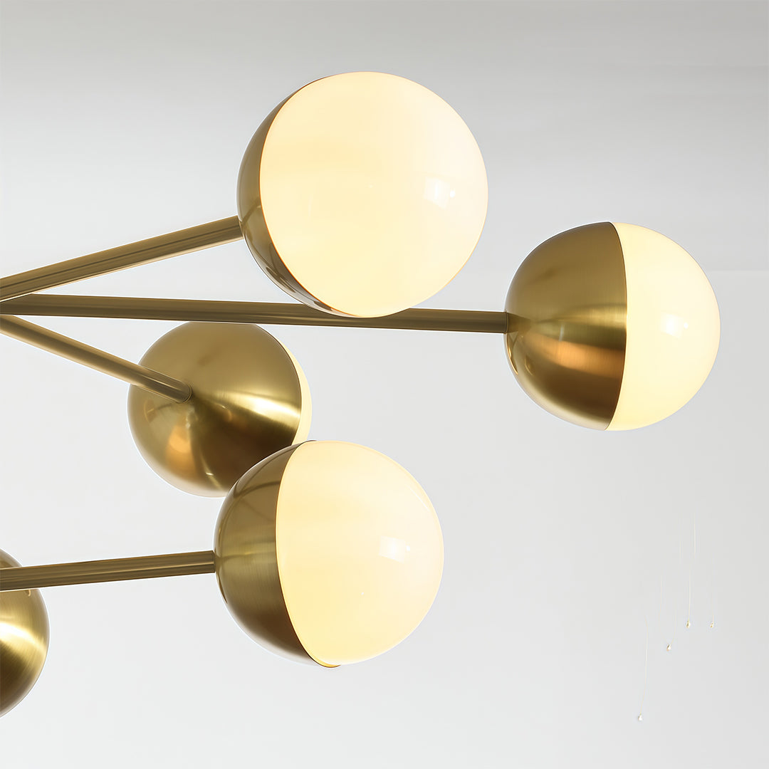 Solid Copper Globe Chandelier