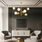 Solid Copper Globe Chandelier