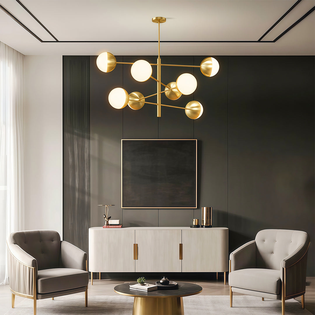 Solid Copper Globe Chandelier