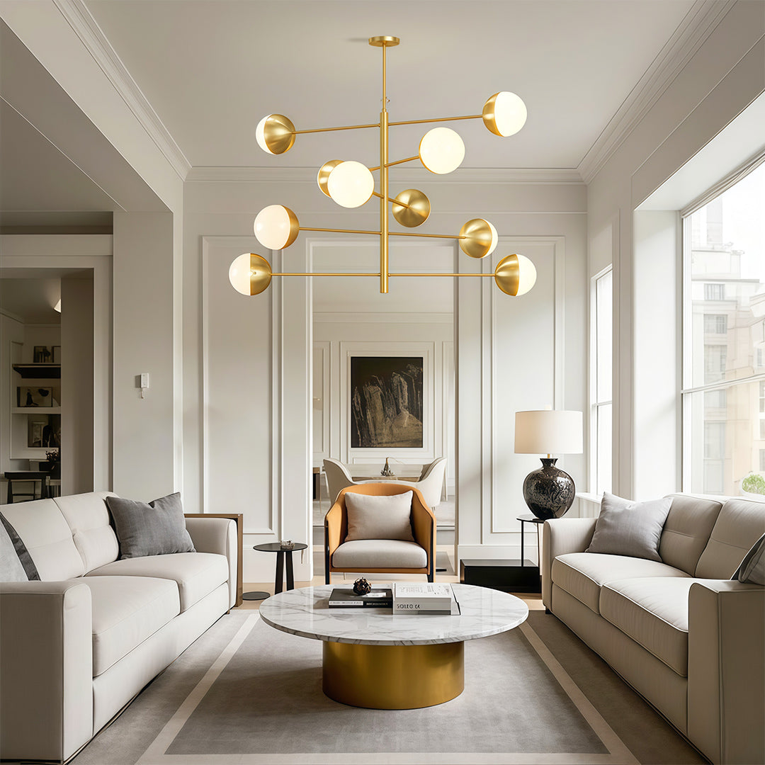 Solid Copper Globe Chandelier