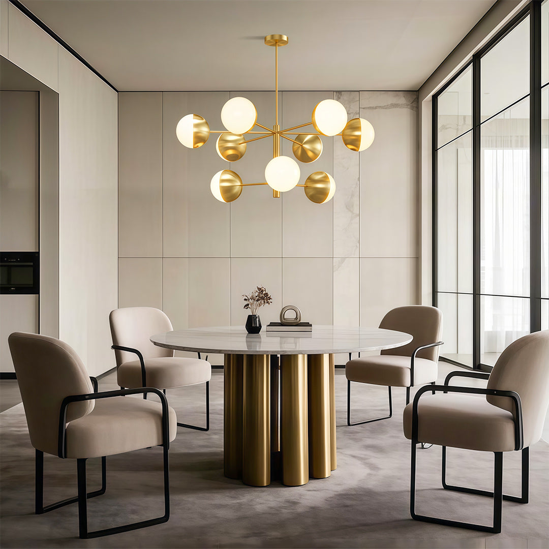 Solid Copper Globe Chandelier